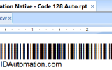 Crystal Reports Code 128 Barcode screenshot