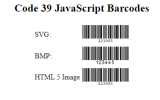 JavaScript Code 39 Generator screenshot