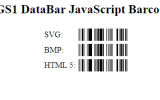 JavaScript GS1 DataBar Generator screenshot